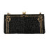 Celeste Beaded Clutch, &pound;260, Handbags, Black, Satin, Back view